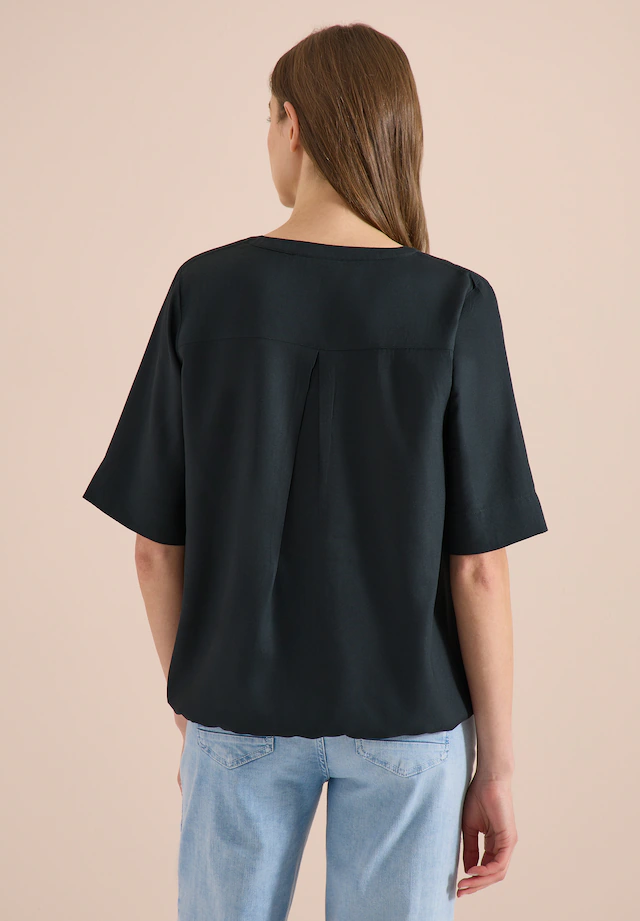 Cecil Shirtbluse mit geschlitztem Rundhalsausschnitt