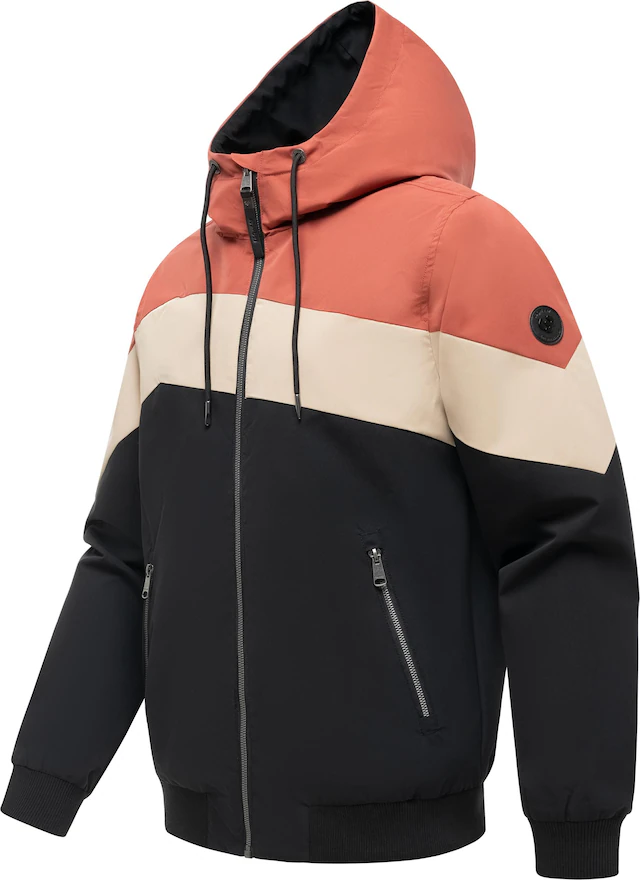 Ragwear Outdoorjacke »Stewie Block YOUMODO« mit Kapuze stylische Herren Übergangsjacke mit großer Kapuze