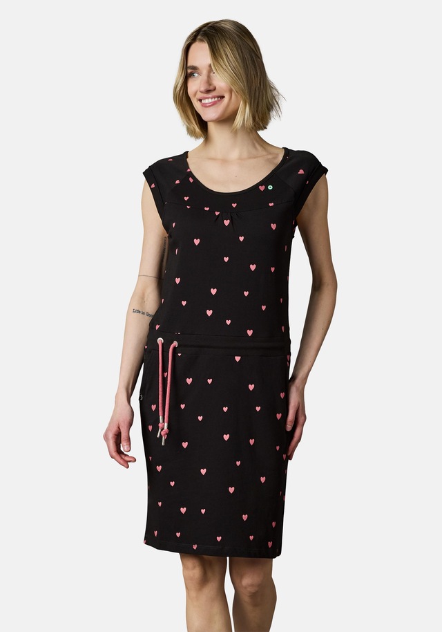 Ragwear Sommerkleid »Penelope Hearts YOUMODO« Außentaschen | Eingrifftaschen leichtes Baumwoll Kleid mit verspieltem Print
