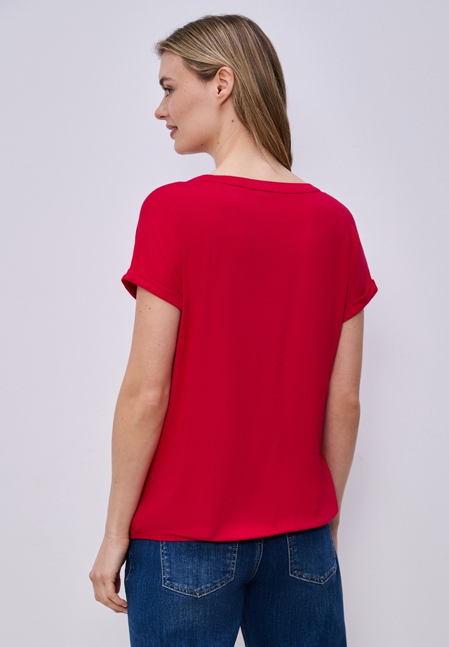 STREET ONE T-Shirt mit geschlitztem Rundhalsausschnitt