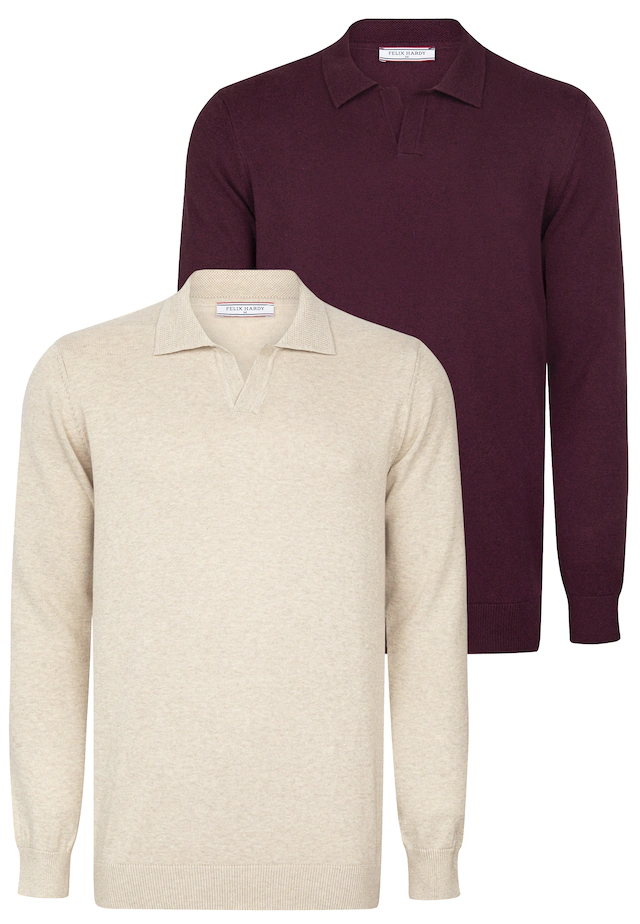 Felix Hardy Polokragenpullover »Pullover mit Polo-Kragen 2er-Pack« Set,