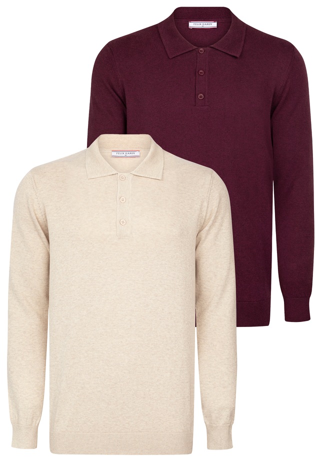 Felix Hardy Polokragenpullover »Pullover mit Polo-Kragen 2er-Pack« Set,
