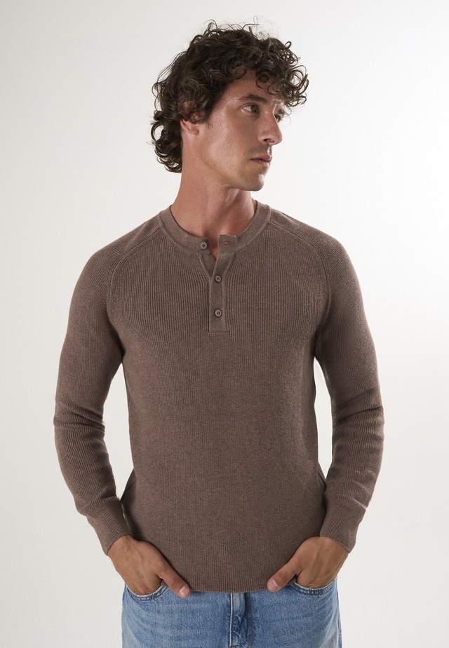 Felix Hardy Rundhalspullover »Pullover mit Rundhalsausschnitt und Knöpfen«