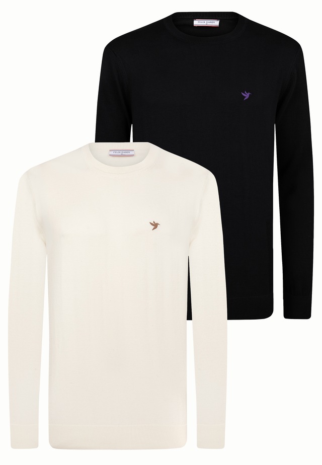 Felix Hardy Rundhalspullover »Pullover mit Rundhalsausschnitt 2er-Pack« Set,