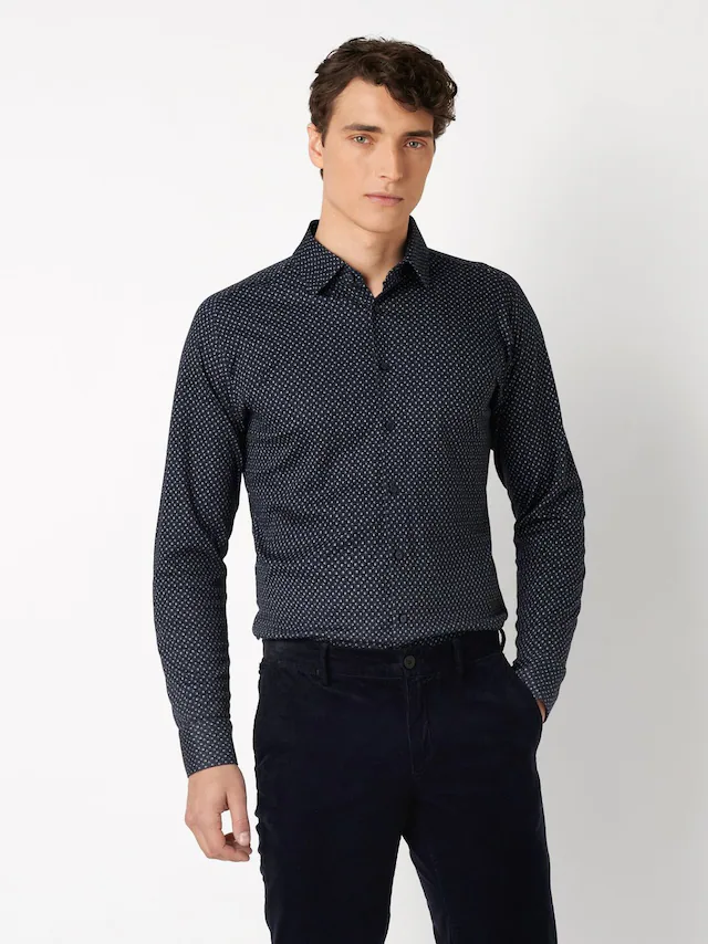 DESOTO Langarmhemd »Jersey Casual Kent«