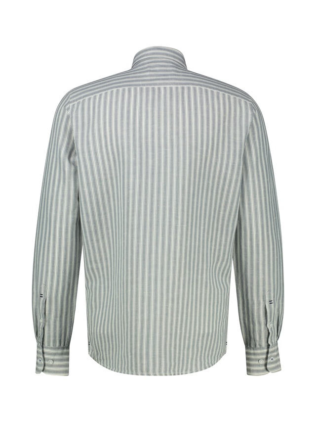 LERROS Leinenhemd »Gestreiftes Langarmhemd aus Leinen-Baumwoll-Mix« Gestreift, 55% Leinen, 45% Baumwolle, Button‑down, 2‑Knopf