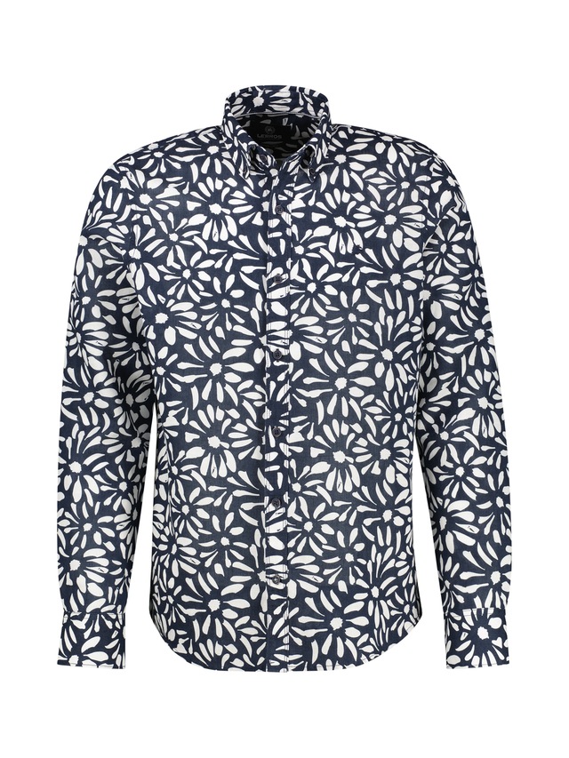 LERROS Leinenhemd »Langarmhemd mit floralem Print aus Mischgewebe« Baumwoll‑Leinen Mix, hautfreundlich, ideal für warme Tage, langarm