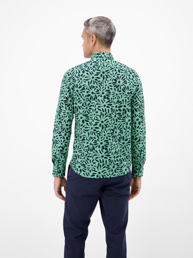 LERROS Leinenhemd »Langarmhemd mit floralem Print aus Mischgewebe« Baumwoll‑Leinen Mix, hautfreundlich, ideal für warme Tage, langarm