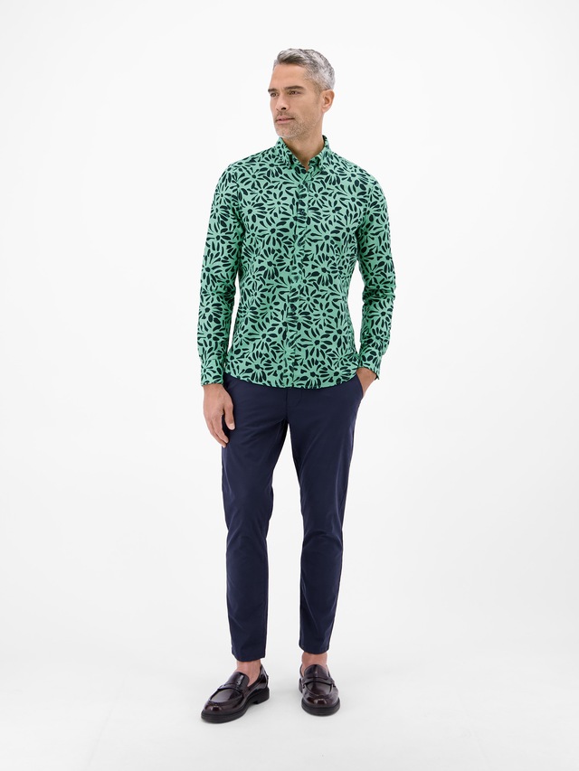 LERROS Leinenhemd »Langarmhemd mit floralem Print aus Mischgewebe« Baumwoll‑Leinen Mix, hautfreundlich, ideal für warme Tage, langarm