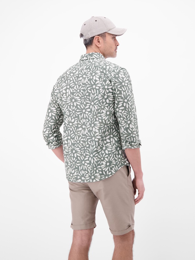 LERROS Leinenhemd »Langarmhemd mit floralem Print aus Mischgewebe« Baumwoll‑Leinen Mix, hautfreundlich, ideal für warme Tage, langarm