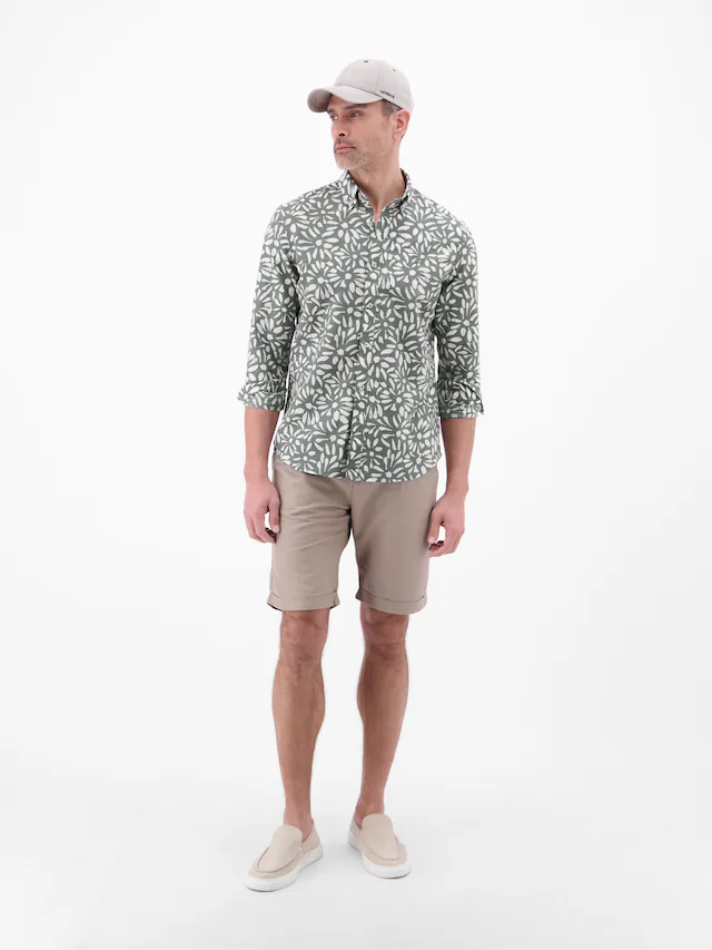 LERROS Leinenhemd »Langarmhemd mit floralem Print aus Mischgewebe« Baumwoll‑Leinen Mix, hautfreundlich, ideal für warme Tage, langarm