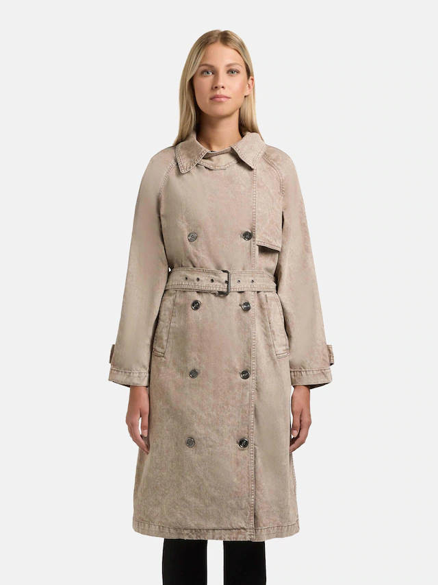khujo Trenchcoat »Enza« Damen Übergangsmantel in Jeans-Optik
