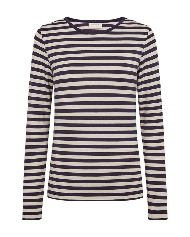FREEQUENT Langarmshirt »FQLIANA-TEE« im Streifen-Look / Viskose-Stretch