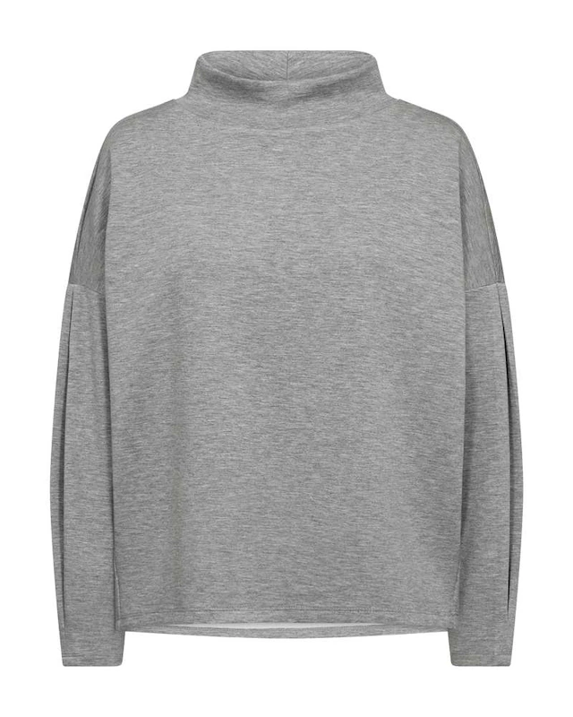 FREEQUENT Langarmshirt mit Stehkragen / Viskose-Stretch