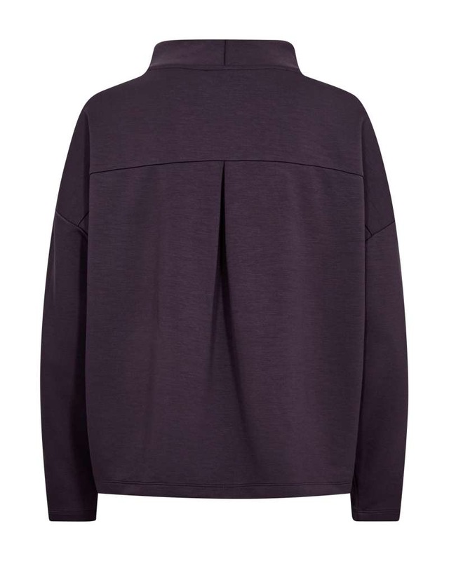 FREEQUENT Langarmshirt mit Stehkragen / Viskose-Stretch
