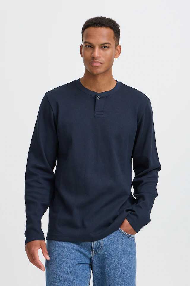 Blend Langarmshirt »BHLEWIS L/S STRUCTURE GD TEE« Baumwollmischung, regular fit