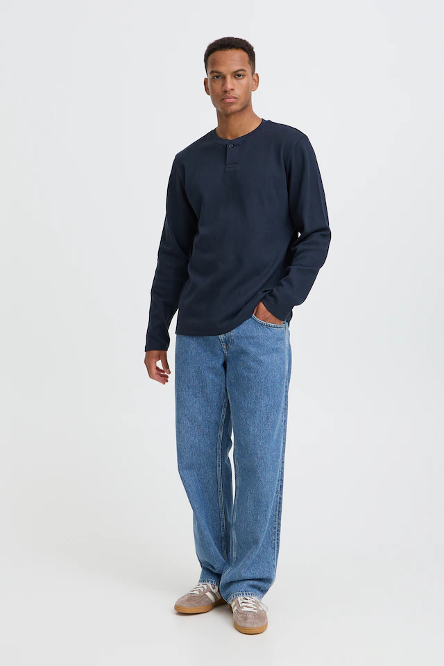 Blend Langarmshirt »BHLEWIS L/S STRUCTURE GD TEE« Baumwollmischung, regular fit