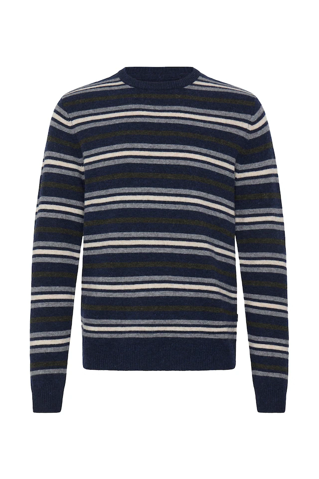 Blend Rundhalspullover »BHBRANKO CREW KNIT STRIPE« Wollmischung, regular fit