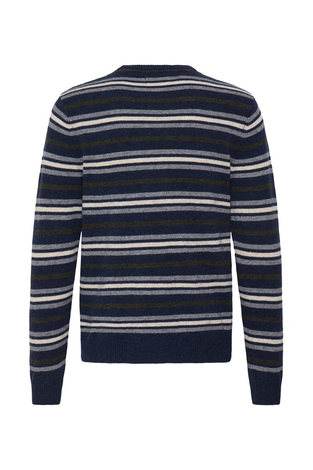 Blend Rundhalspullover »BHBRANKO CREW KNIT STRIPE« Wollmischung, regular fit