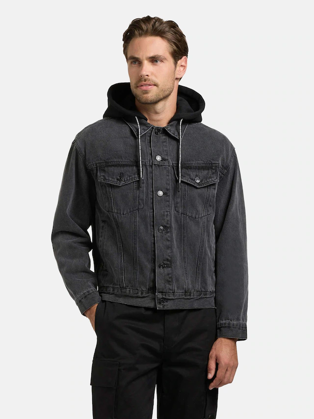 khujo Jeansjacke »Jokin« mit Kapuze Herren Denim-Jacke mit Sweat-Kapuze