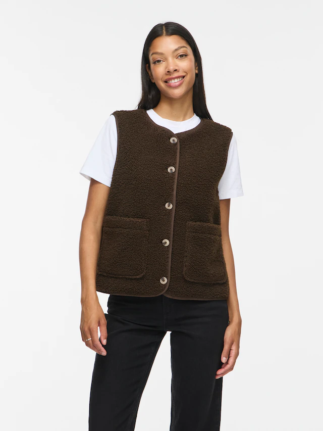 Vila Plüschweste »VIADA TEDDY WAISTCOAT - NOOS« Plüsch, Kunstfaser, regular fit