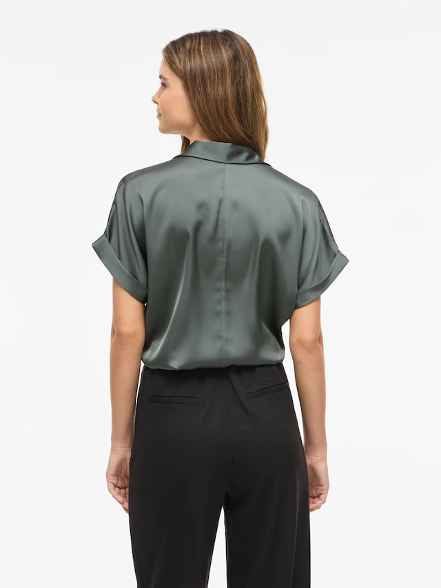 Vila Kurzarmbluse »VIENNA RAVENNA S/S TOP - NOOS« Kunstfaser, regular fit