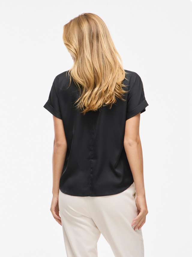 Vila Kurzarmbluse »VIENNA RAVENNA S/S TOP - NOOS« Kunstfaser, regular fit