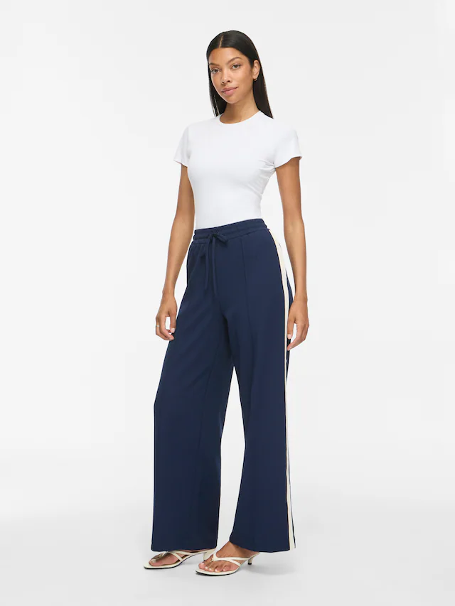 Vila Sweathose »VICLUA HW WIDE TRACK PANTS - NOOS« Materialmix, weit geschnitten