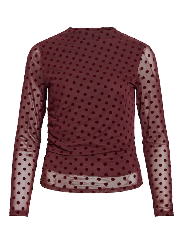 Vila Langarmshirt »VIRIKKE L/S FUNNEL NECK TOP - NOOS« Materialmix, eng geschnitten