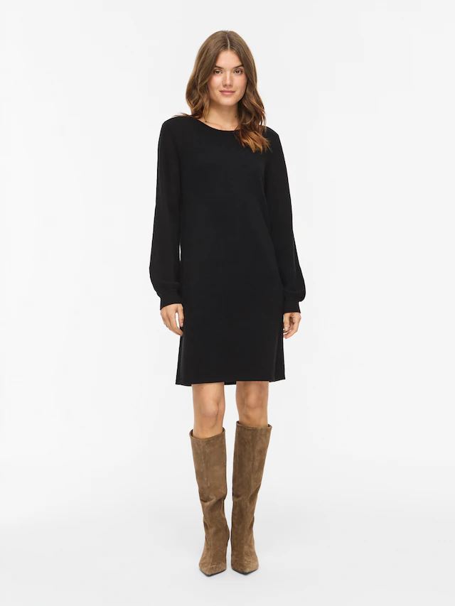 Vila Strickkleid »VIRIL L/S VOLUME SLEEVE KNIT DRESS-NOOS« Materialmix, normal geschnitten