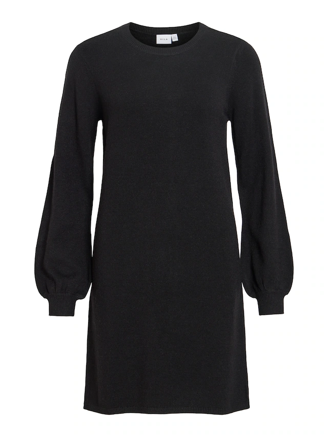 Vila Strickkleid »VIRIL L/S VOLUME SLEEVE KNIT DRESS-NOOS« Materialmix, normal geschnitten