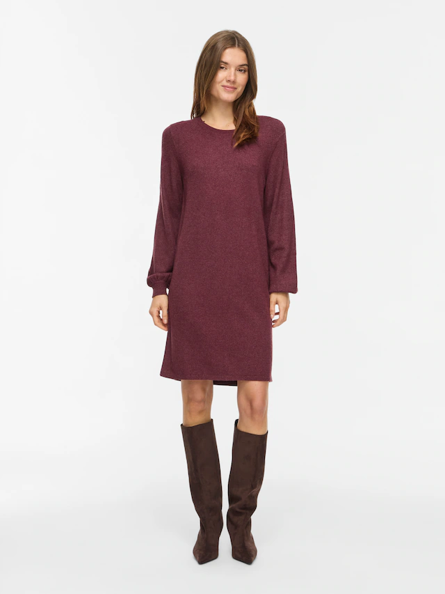 Vila Strickkleid »VIRIL L/S VOLUME SLEEVE KNIT DRESS-NOOS« Materialmix, normal geschnitten