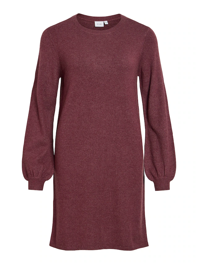 Vila Strickkleid »VIRIL L/S VOLUME SLEEVE KNIT DRESS-NOOS« Materialmix, normal geschnitten
