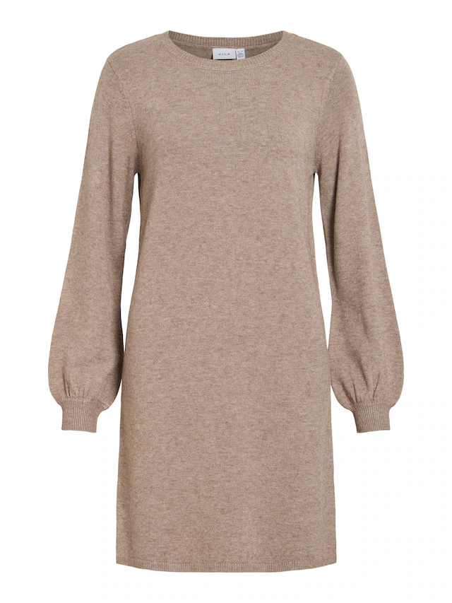 Vila Strickkleid »VIRIL L/S VOLUME SLEEVE KNIT DRESS-NOOS« Materialmix, normal geschnitten
