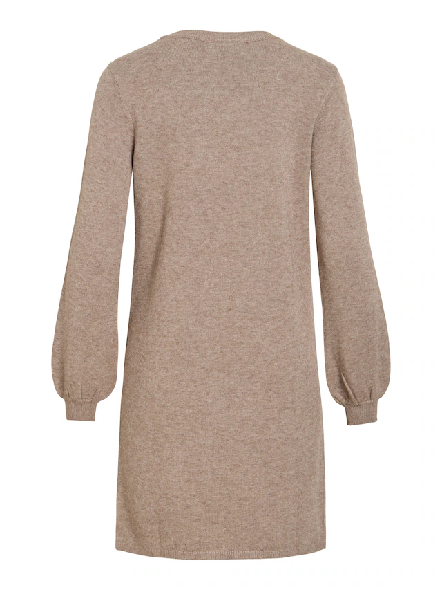 Vila Strickkleid »VIRIL L/S VOLUME SLEEVE KNIT DRESS-NOOS« Materialmix, normal geschnitten