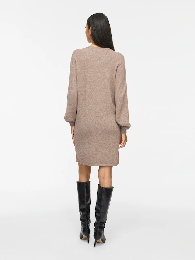 Vila Strickkleid »VIRIL L/S VOLUME SLEEVE KNIT DRESS-NOOS« Materialmix, normal geschnitten