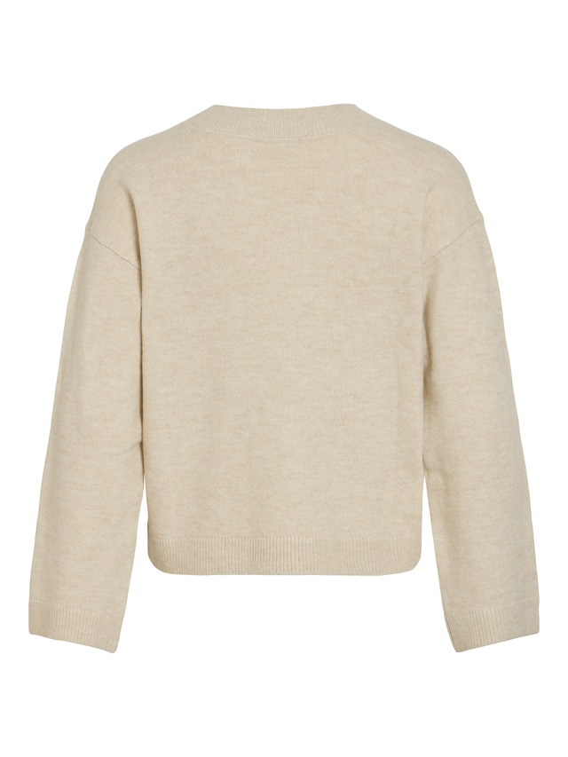 Vila Strickpullover »VILIGA L/S REV V-NECK KNIT TOP - NOOS« Regular Fit, aus Materialmix mit elastischen Eigenschaften