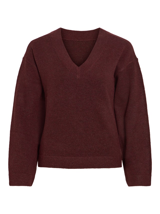 Vila Strickpullover »VILIGA L/S REV V-NECK KNIT TOP - NOOS« Regular Fit, aus Materialmix mit elastischen Eigenschaften