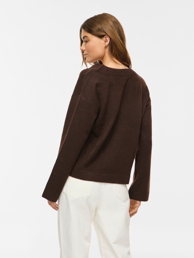 Vila Strickpullover »VILIGA L/S REV V-NECK KNIT TOP - NOOS« Regular Fit, aus Materialmix mit elastischen Eigenschaften