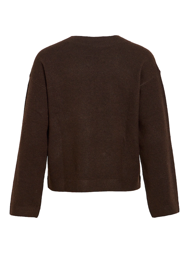 Vila Strickpullover »VILIGA L/S REV V-NECK KNIT TOP - NOOS« Regular Fit, aus Materialmix mit elastischen Eigenschaften
