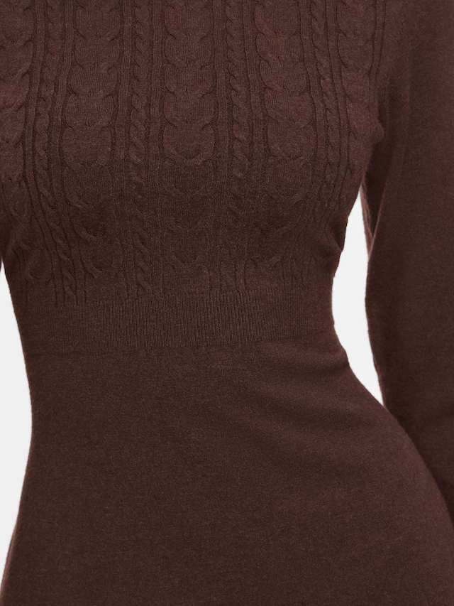 Vila Minikleid »VIKERRY O-NECK L/S CABLE KNIT DRESS NOOS« aus Materialmix mit Viskose