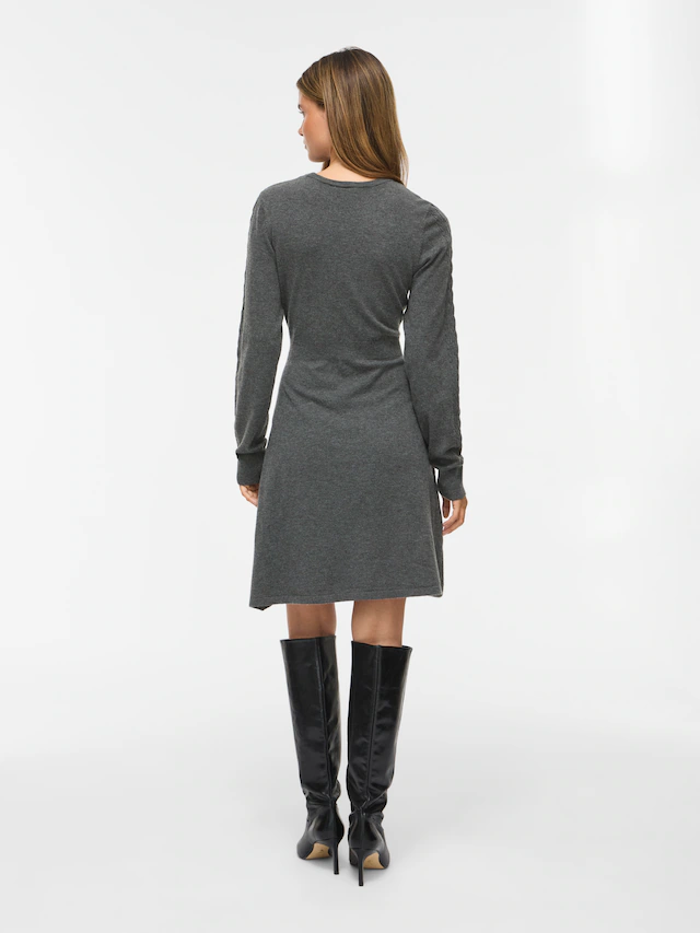 Vila Minikleid »VIKERRY O-NECK L/S CABLE KNIT DRESS NOOS« aus Materialmix mit Viskose