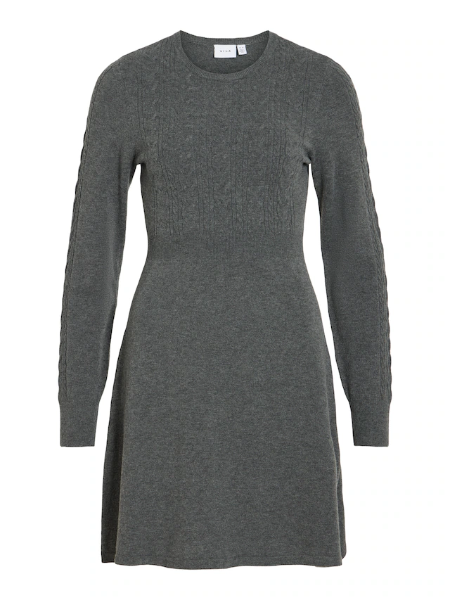 Vila Minikleid »VIKERRY O-NECK L/S CABLE KNIT DRESS NOOS« aus Materialmix mit Viskose