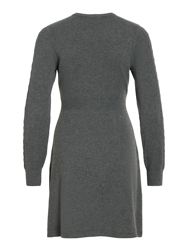 Vila Minikleid »VIKERRY O-NECK L/S CABLE KNIT DRESS NOOS« aus Materialmix mit Viskose
