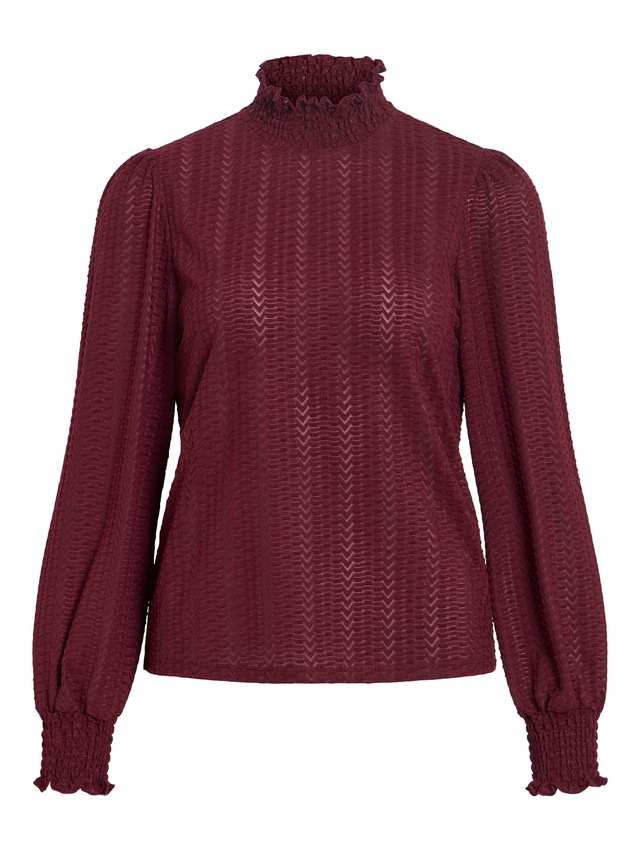 Vila Stehkragenshirt »VILYRI L/S SMOCK TOP - NOOS« Materialmix