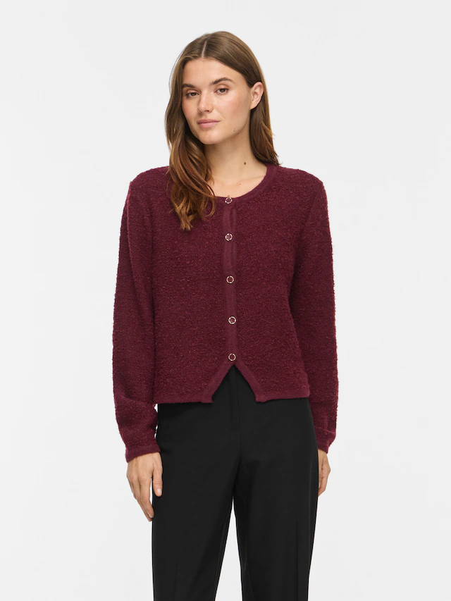 Vila Strickjacke »VIPIGGA O-NECK L/S KNIT JACKET NOOS« Materialmix