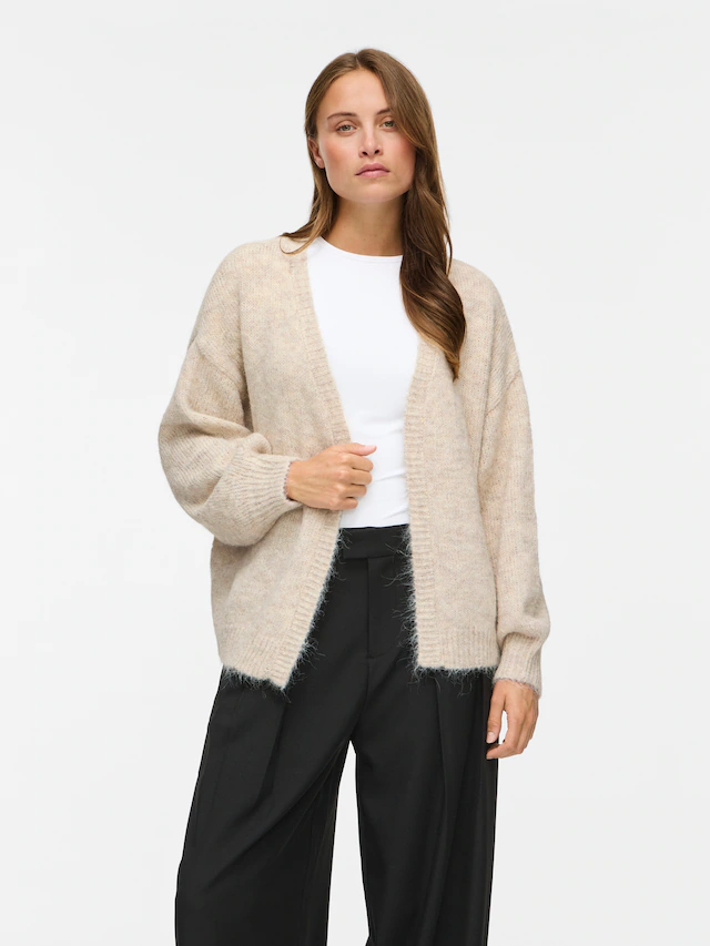 Vila Strickjacke »VILAMPE OPEN L/S KNIT CARDIGAN-NOOS« Materialmix, normal geschnitten