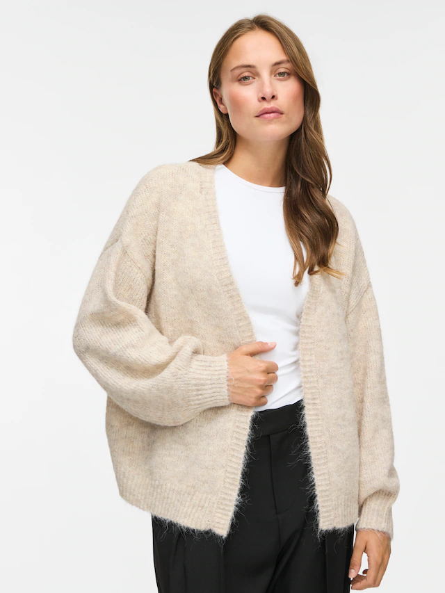Vila Strickjacke »VILAMPE OPEN L/S KNIT CARDIGAN-NOOS« Materialmix, normal geschnitten