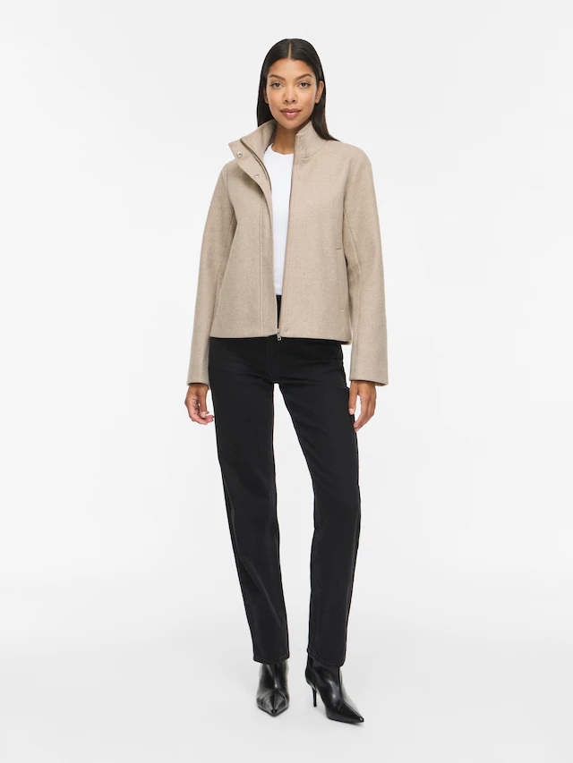 Vila Kurzjacke »VICLAUDIA L/S HIGH NECK SHORT JKT- NOOS« Kunstfaser