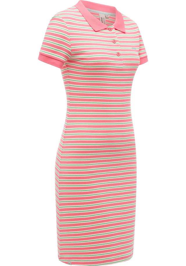Ragwear A-Linien-Kleid »Colaro Stripes Dress YOUMODO« Ohne Taschen Gestreiftes Damen Minikleid mit Hemdkragen